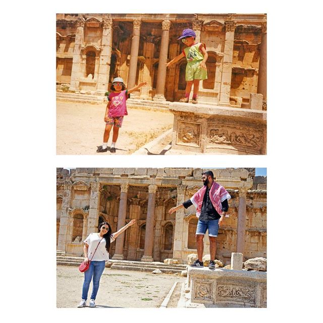 22 years later ⏳🎈Recreation of childhood memories 👫 sister  brother ... (Baalbek , Roman Temple , Lebanon)