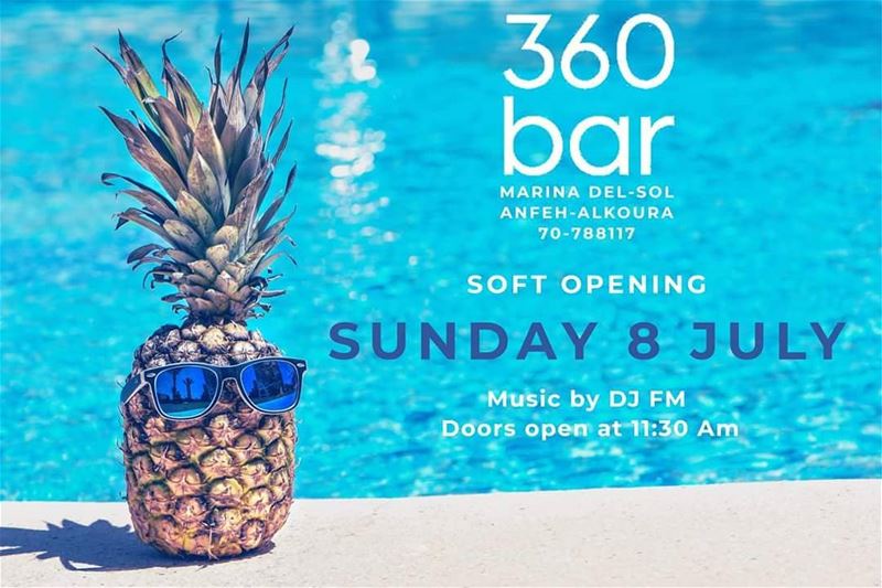 @360_poolbar  soft  opening   Sunday 8 July @marinadelsolresort With DJ... (Anfeh Al-Koura أنفه الكورة)