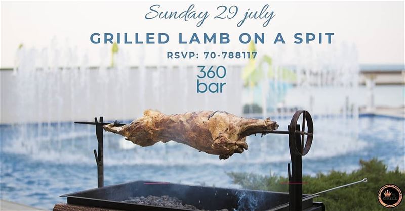 @360_poolbar   Sunday 29 July  Grilled Lamb on a spit @marinadelsolresort... (360 Bar)
