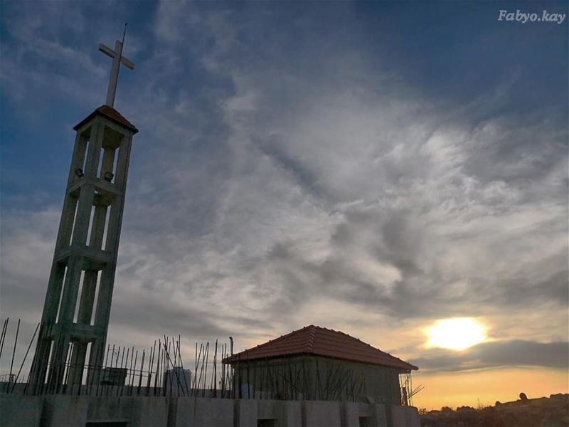_____________________________________ sunset Church skylovers sunsets... (Btâter, Mont-Liban, Lebanon)