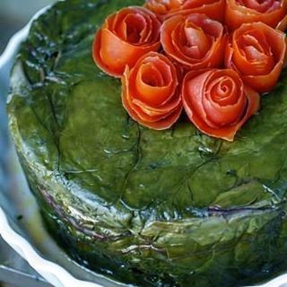 A beautiful recipe by Chef Marlène Mattar makes a cake out of swiss chard...