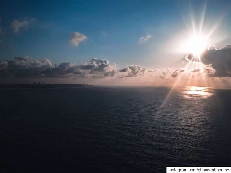 A beautiful sunset....April 2020. djispark  dji  djiglobal  beach  sea... (Beirut, Lebanon)