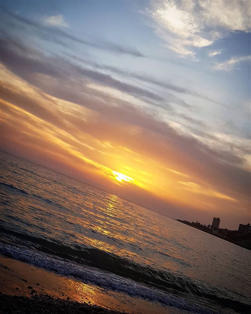 A  beautiful  sunset ... lebanon  jounieh  beach  sea  colorful ...