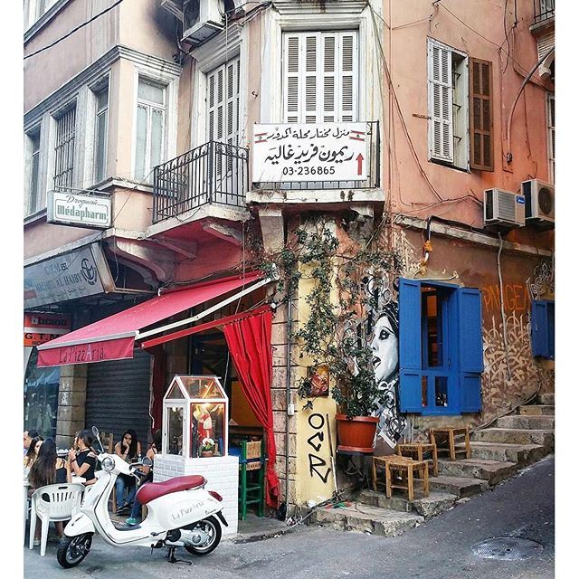 A corner full of authenticity ❤️💙 liveauthentic (Gemmayzeh, Beirut, Lebanon)