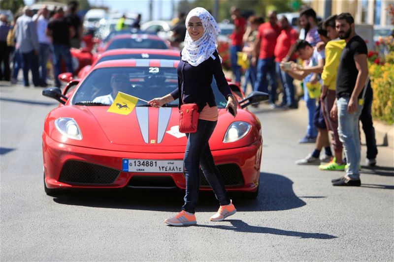A girl and a Ferrari in Marjayoun