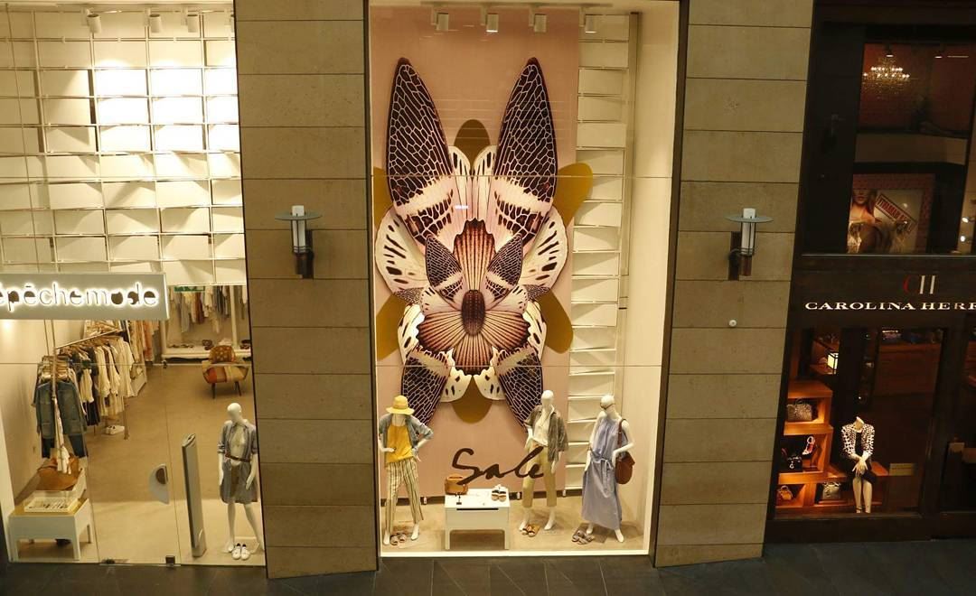 A huge butterfly landed on  beirutsouks  display  decoration  fashion ... (Beirut Souks)