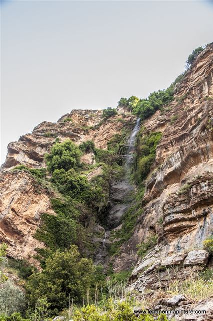 A Photo of a Beautiful Waterfall (Wadi Qannoubine, North Lebanon)