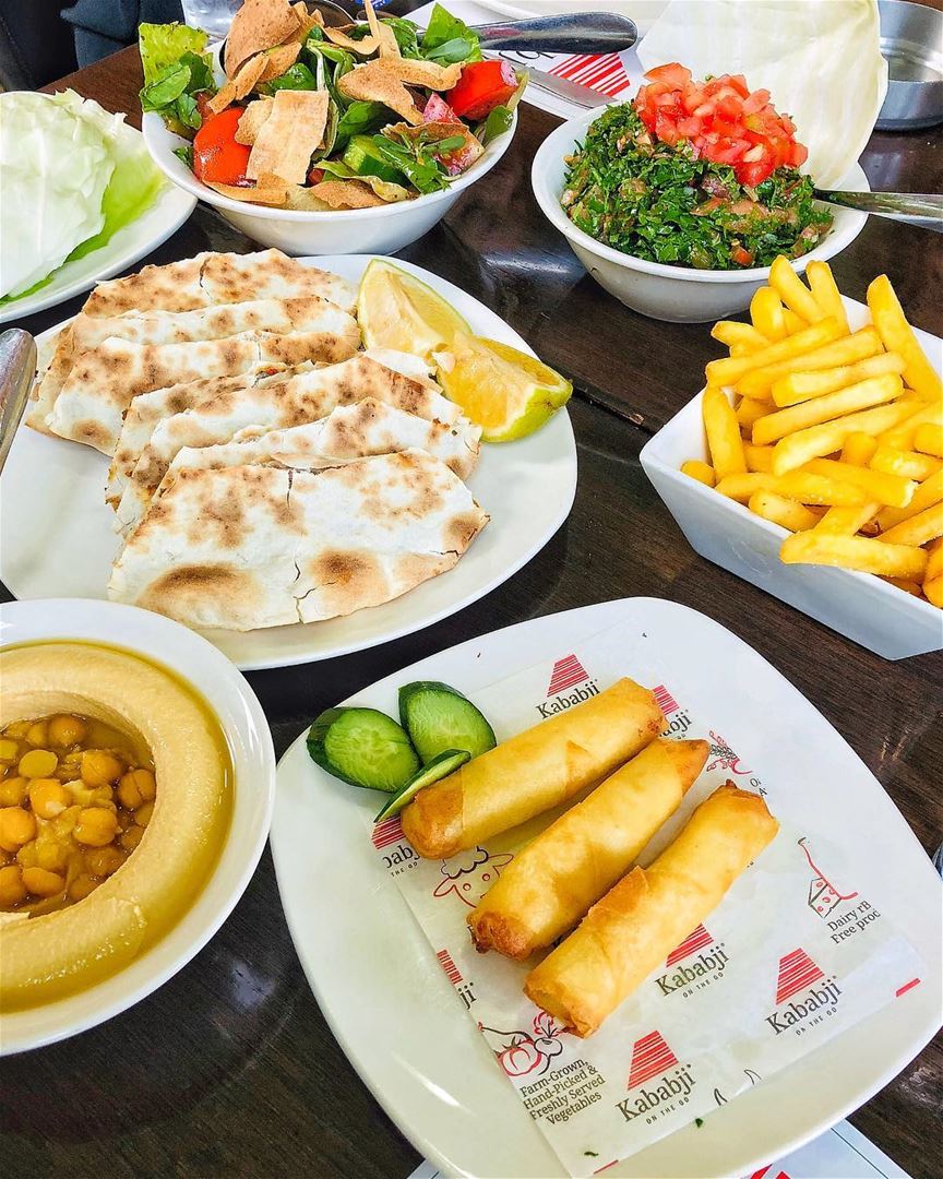 A small Lebanese feast 🇱🇧—————————— popcorn961kababji  kababji ... (Kababji)
