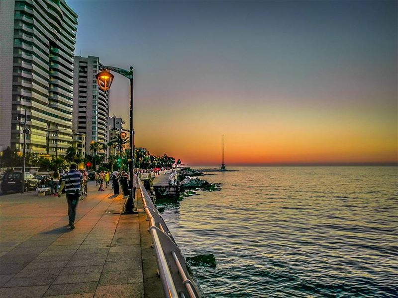 A  sunset walk after a long  monday ............ Lebanon ... (Ain El Mreisse, Beyrouth, Lebanon)