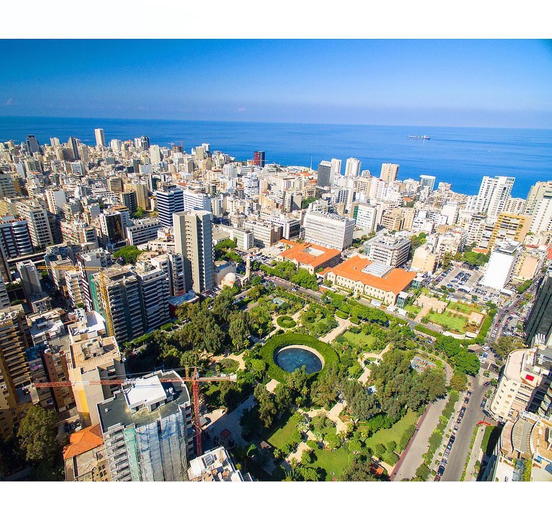 A walk in the Park - From Above ✈️.📍René Moawad Garden, Beirut, Lebanon | (Sanayeh Park)