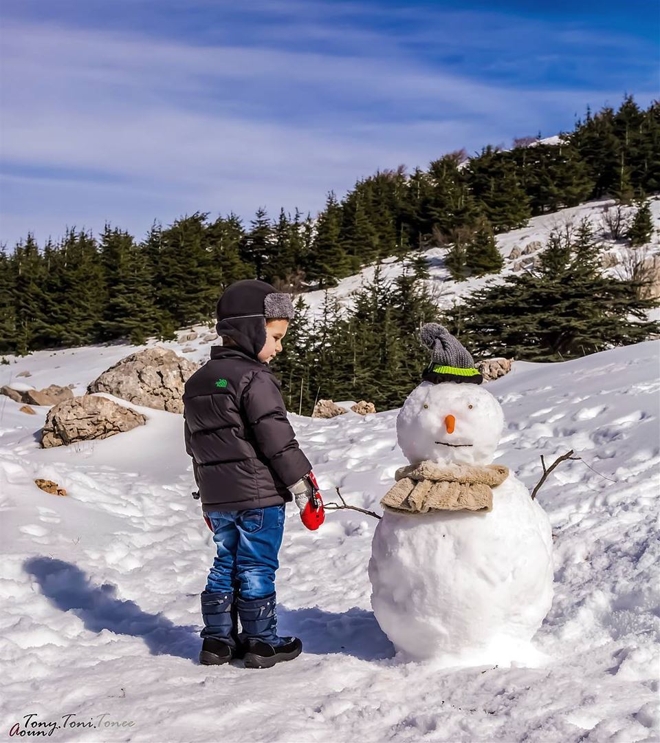 After hiking in the beautiful cedars reserve, playing with snow and of... (Al Shouf Cedar Nature Reserve)