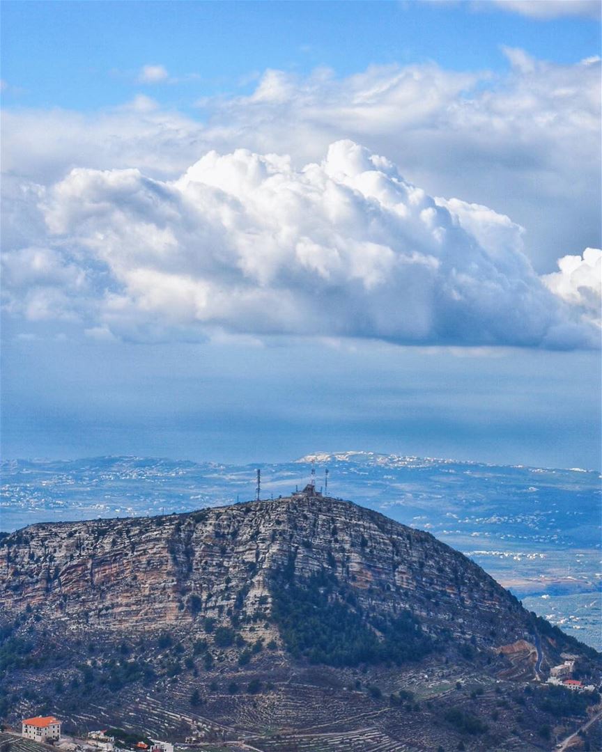 All the birds have flown up and gone; a lonely cloud floats leisurely by. ... (Ehden, Lebanon)