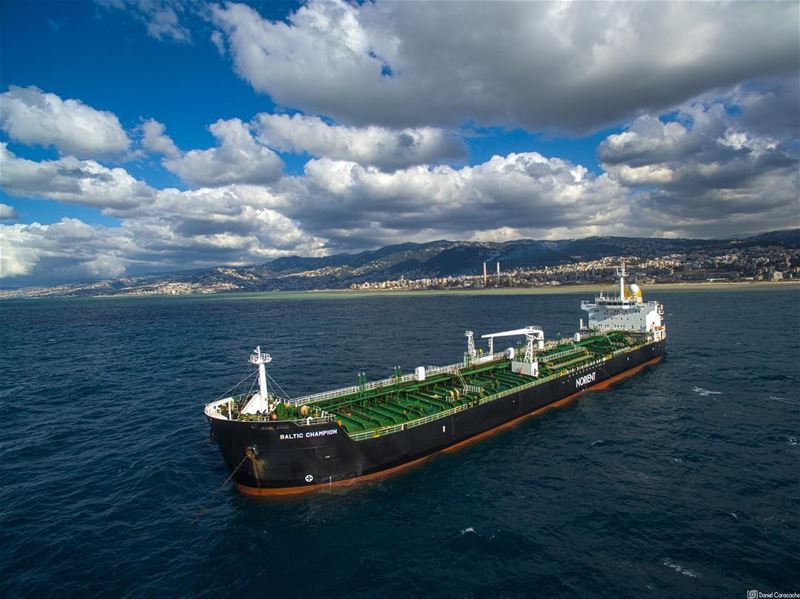 An oil tanker anchored at the sea  livelovelebanon  livelovebeirut ...
