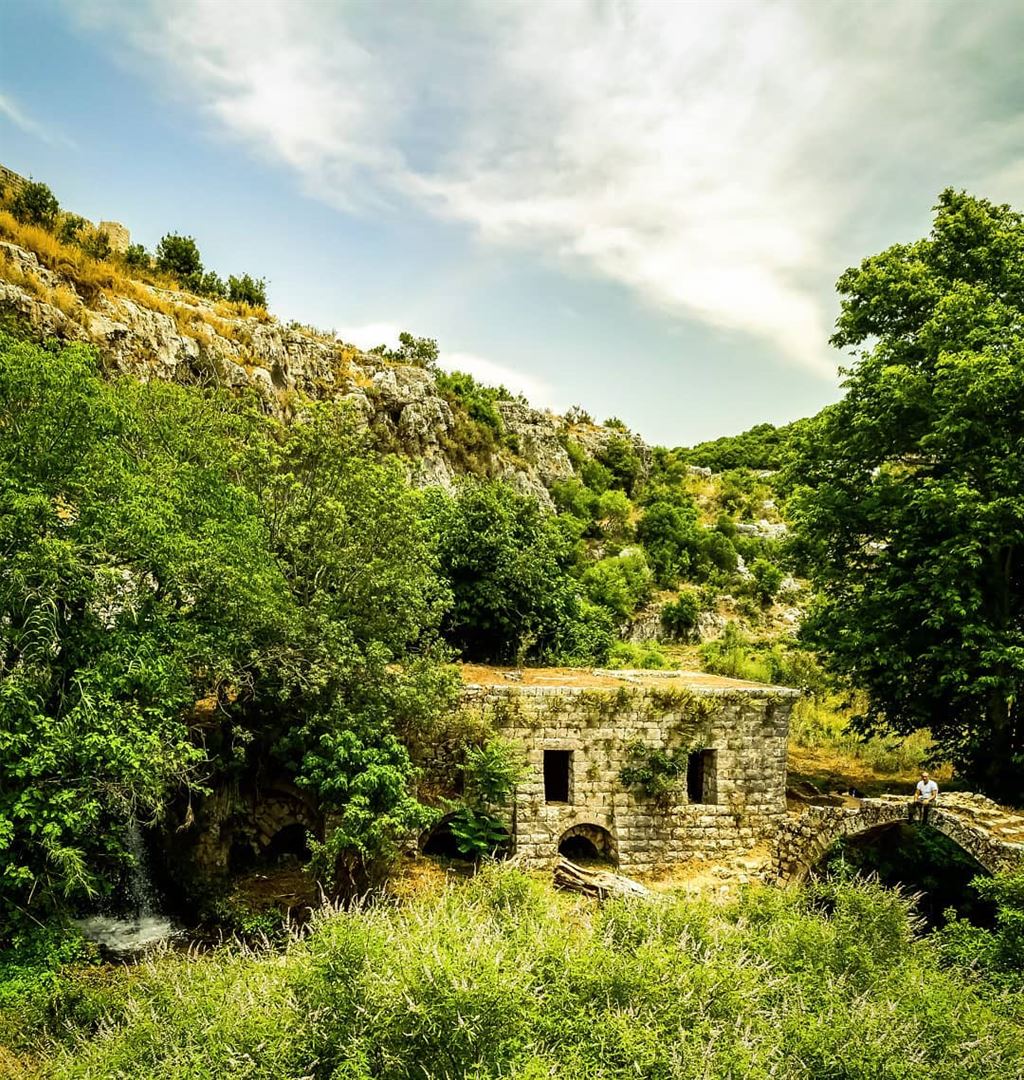 An old lonely house in the middle of nowhere ...A small waterfall on the... (Ijdabra, Liban-Nord, Lebanon)