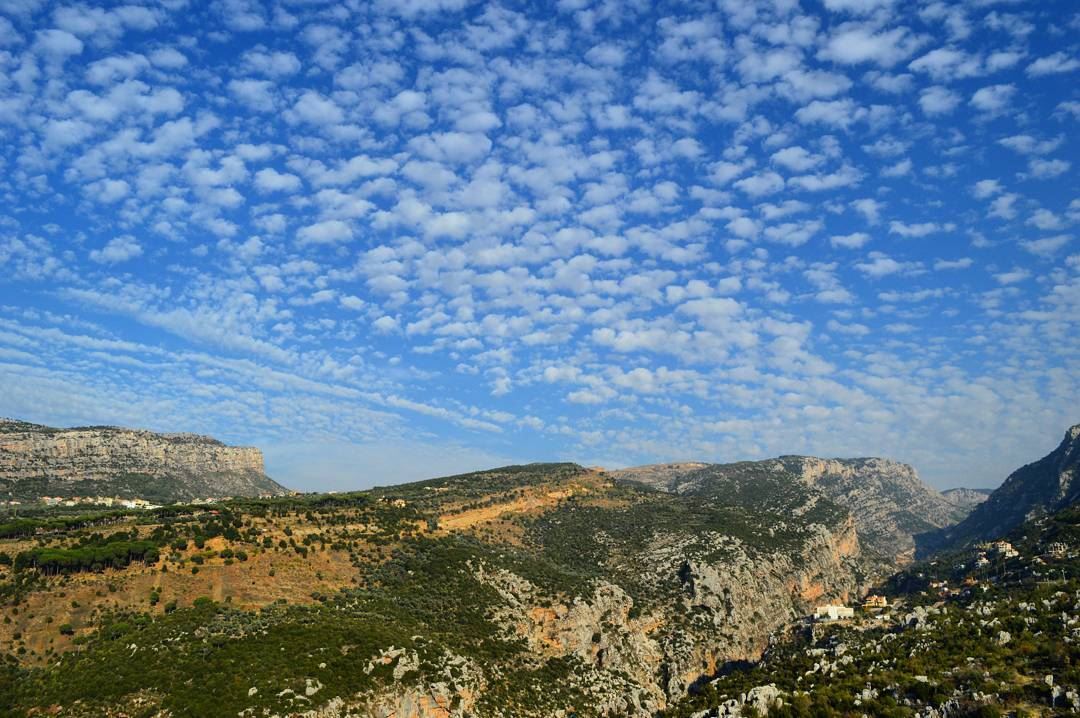  autumn roadtrip destination travel landscape mountains cliff clouds river... (Tannourine El Tahta)