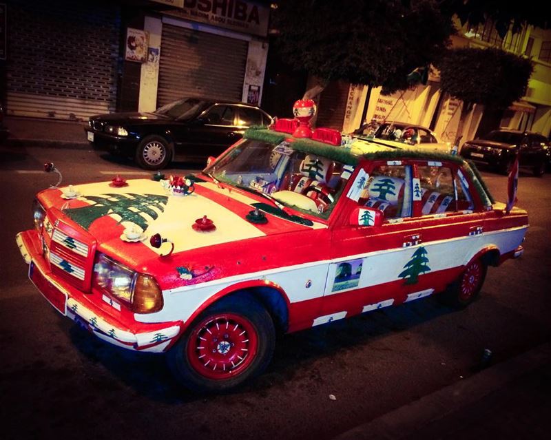 "Azizati" ("My darling"), the best taxi in town ❤️💚! Decorated by its... (Badaro, Beirut)