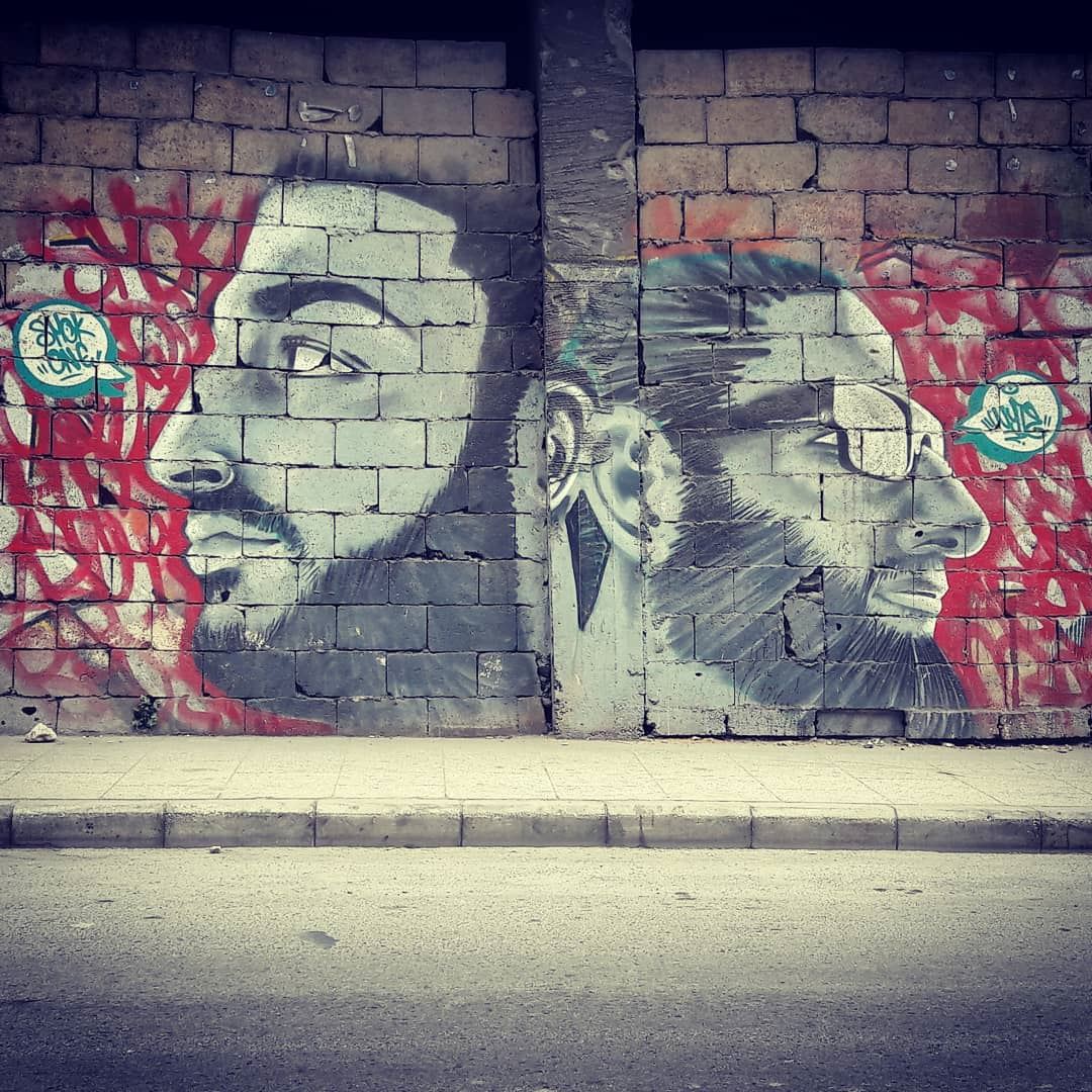 Beards ... streetart  streetartbeirut  streetphotography  stencilart ... (Beirut, Lebanon)