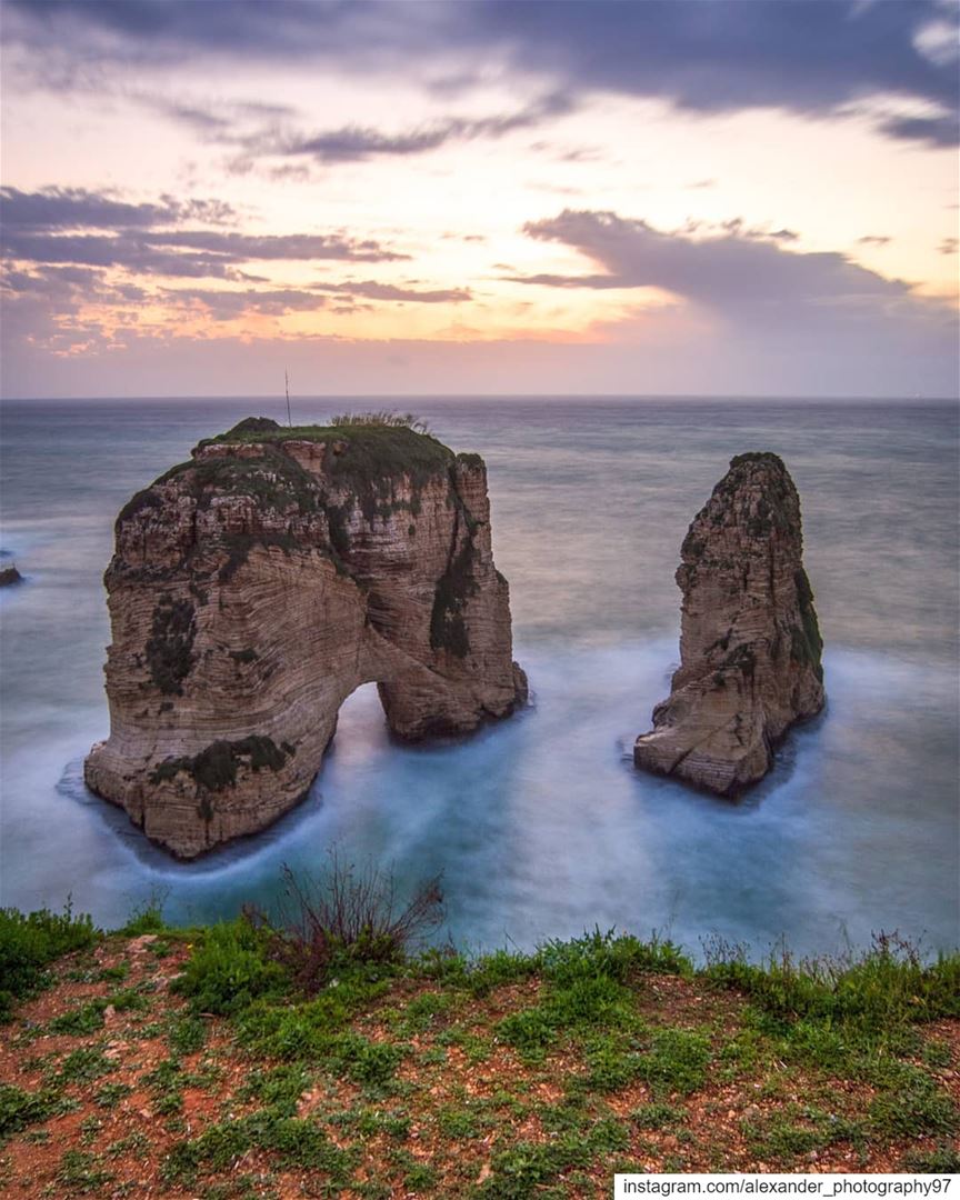 Beautiful evening at The Pigeon rocks of Beirut - Before the storm 18/3/201 (Beirut, Lebanon)