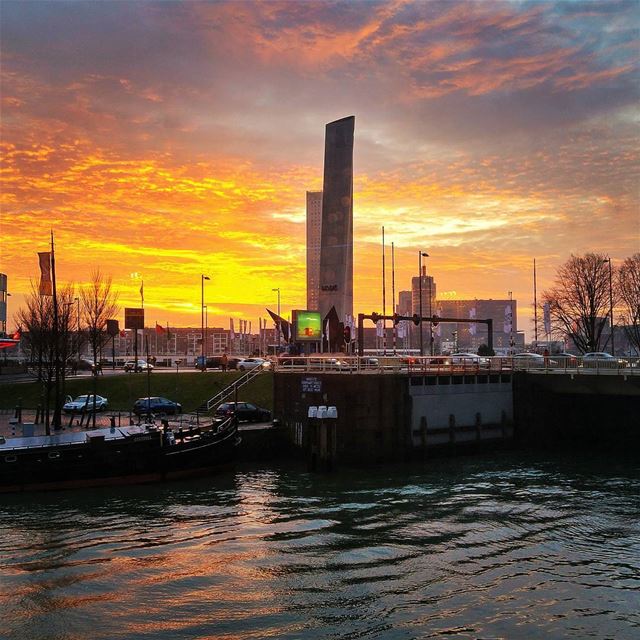 Beautiful sunset - Rotterdam 😍 rotterdam  nature  naturelovers ...