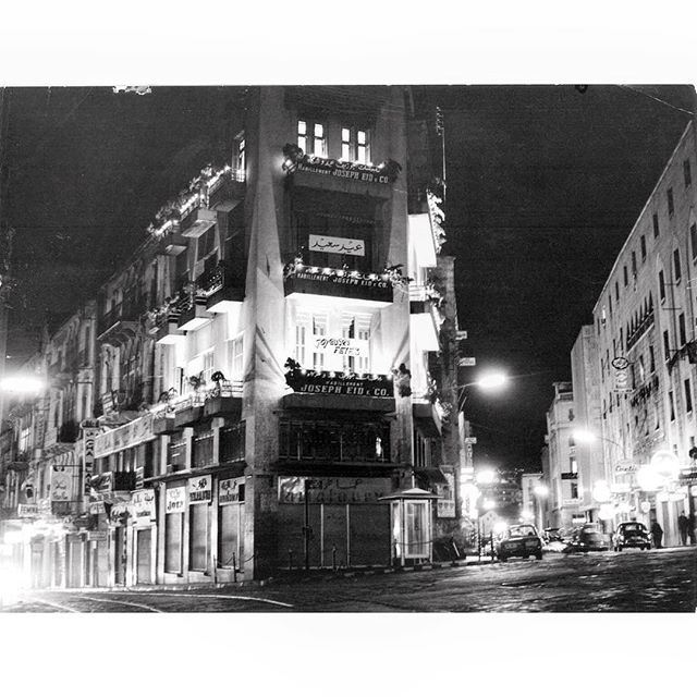 Beirut Bab Idriss At Night in 1969 .
