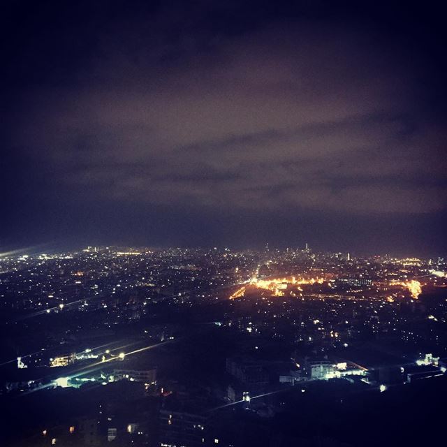 Beirut City at Night ❤️  onlyfiliban  beirutcity  viewatnight  lebanon ... (Choueifat, Lebanon)