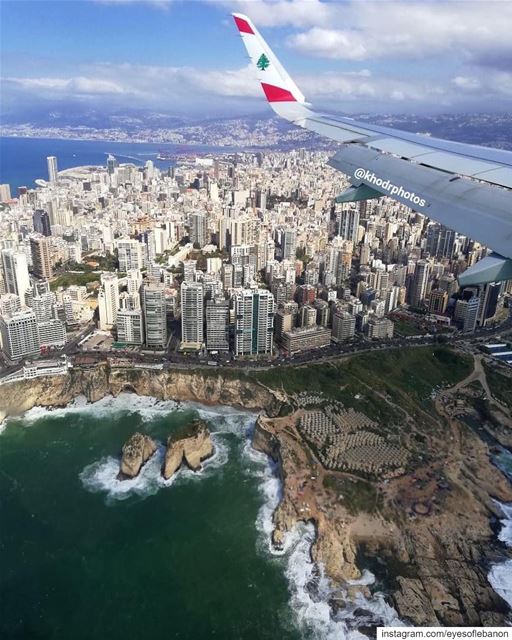 Beirut from above ❤️Credits to @khodrphotos صباح الخير  lebanon  beirut... (Beirut, Lebanon)