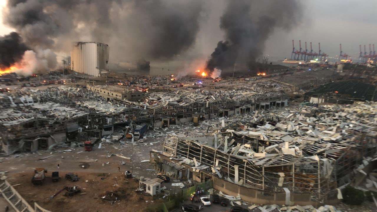 Beirut Port as it looked after the blast