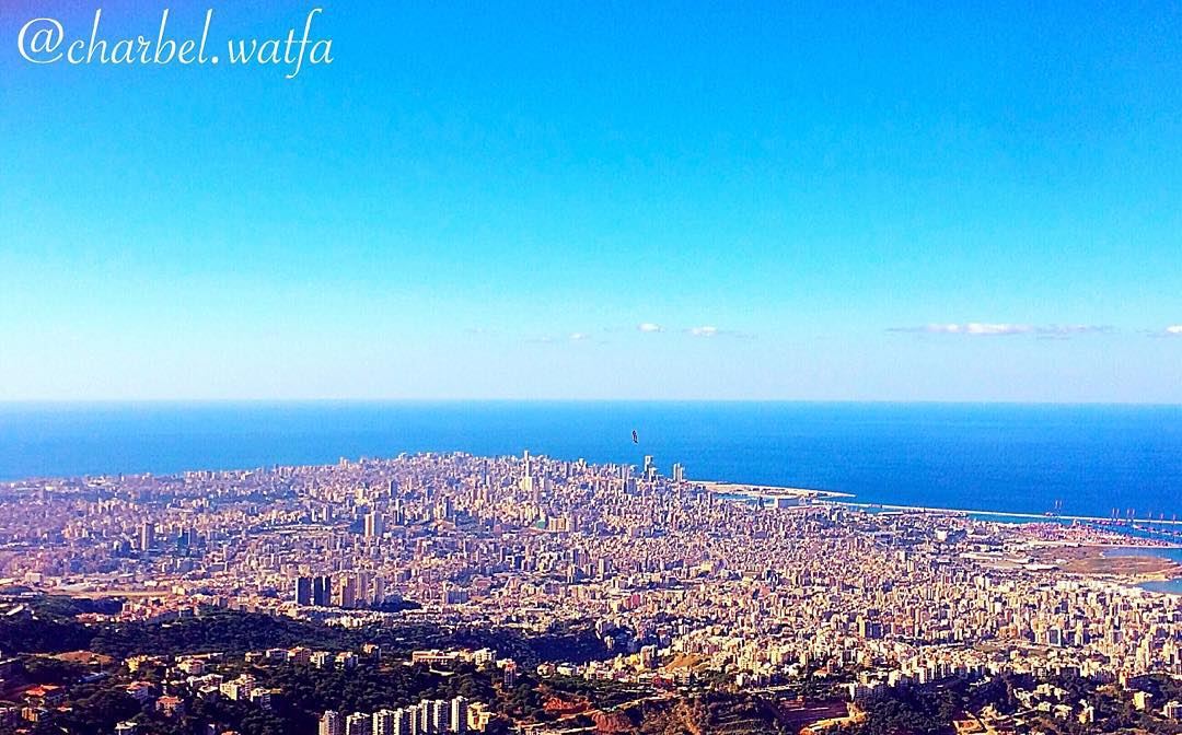  Beirut  seen from  beirtmeri nice  cold  weather  clear  view  blue  sky...