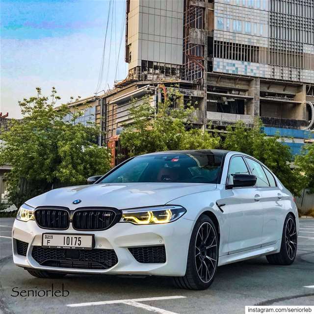 BMW M5 Competition Package 🔵🔴Ⓜ️white & black with CF parts —————————————— (Dubai Mall And Burj Khalifa)