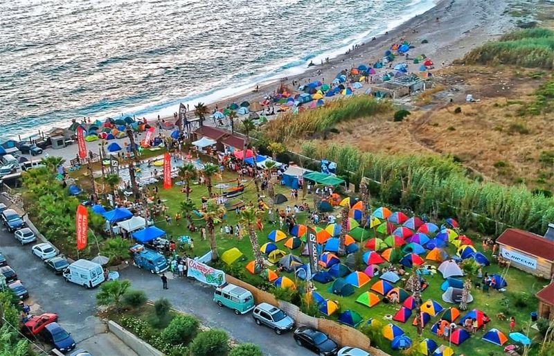 Campers at the beach is to date the biggest Camp event made in Lebanon... (Batroûn)