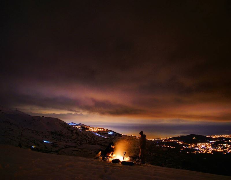  camping camp hiking hike clouds snow mountains bonfire winter freezing... (Sanine Mountains)