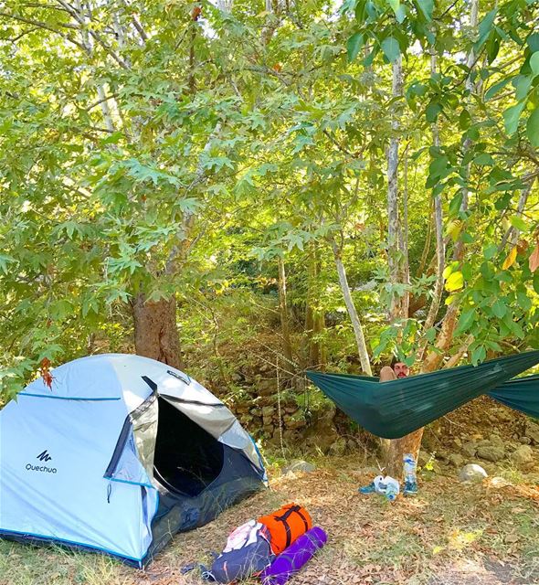  Camping night in the  tent or in the  hamock ? 🏕 Lebanon  Nature ... (Kfarhilda, North)