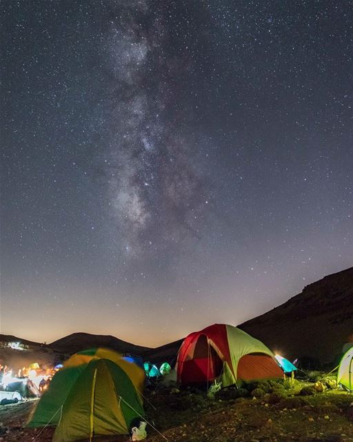 Camping with a View 🌌🏕........ earthpix  earthofficial ... (Qurnat as Sawda')