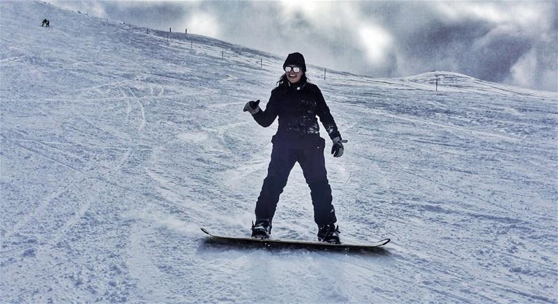 Can hardly contain the bliss inside  snowboarding  snowboard  lebanon ... (Mzaar Ski Resort Kfardebian)