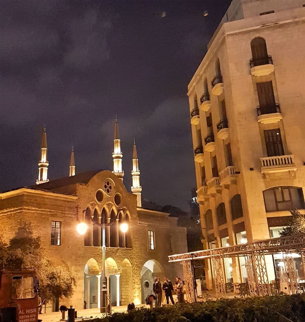 Cathedral with mosque minarets.  Beirut.. lebanon  archaeology  travel ... (Downtown Beirut)