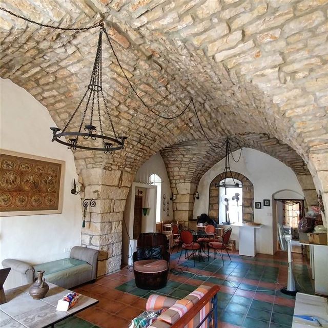 Caught a glimpse of the original 18th century floor (silky smooth stones)... (Ad Dibbiyah, Mont-Liban, Lebanon)