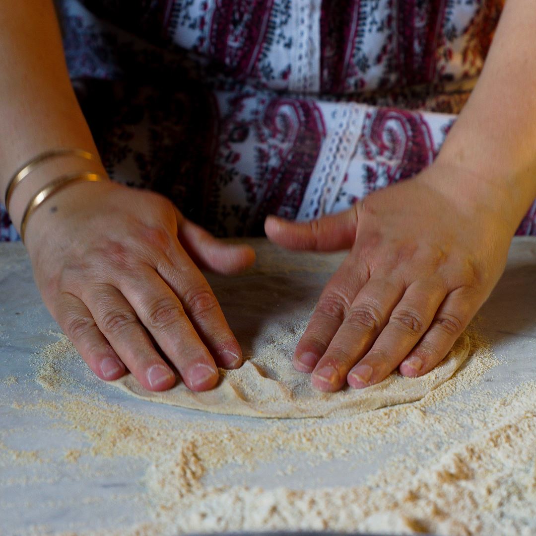 Cc @therecipehunters Rima flattens and expands the dough below her. With...