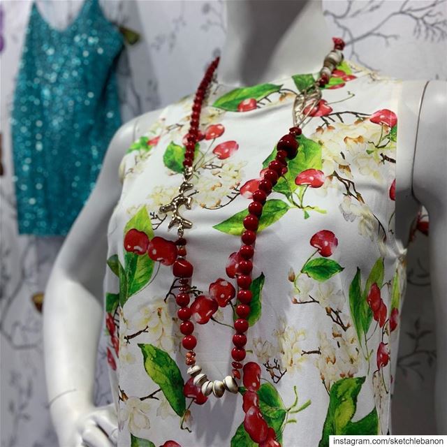 Cherry dress 🍒DailySketchLook 619 italy  shop  fashion  inlebanon ... (Er Râbié, Mont-Liban, Lebanon)