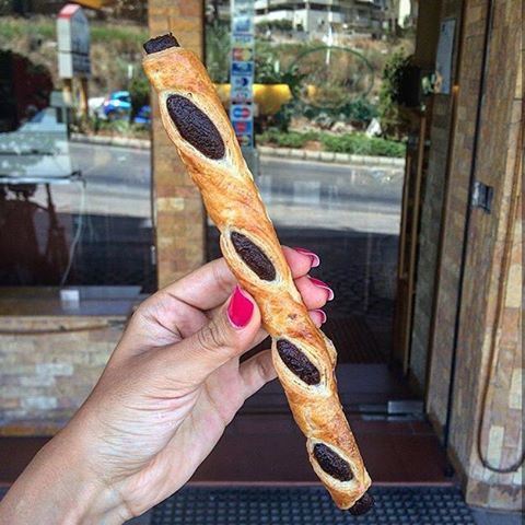 Chocolate Twist from @biscuitsarl 😍 It tastes kind of like a croissant au chocolat! Filled with decadent darkchocolate 🍫👅 (Biscuit SARL)