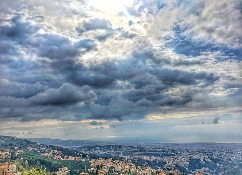 Cloudy weather blue horizon heart warming days...... (Mount Lebanon Governorate)