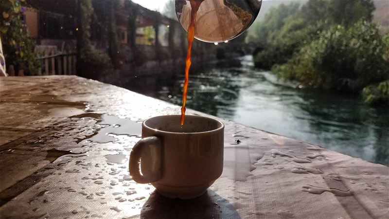 ☕☕☕•• coffee  coffeetime  cafe  morning  goodmorning  lebanon ... (El-hermel, assi river)