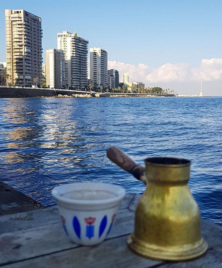 Coffee is served Goood morning weekend 💙By @nidal.majdalani ... (Ain El Mreisse, Beyrouth, Lebanon)