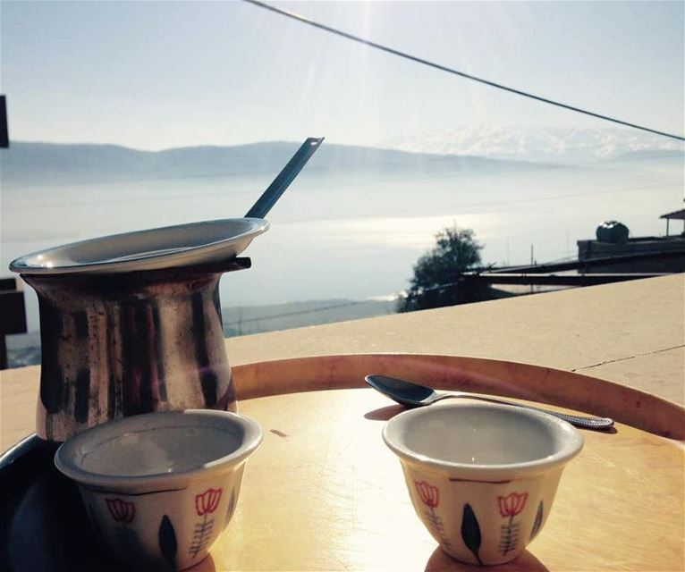 💫 Coffee with a view____________________________________... (Lake Qaraoun)