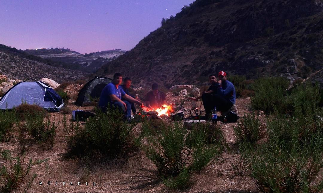 •cold air..dark night..warm fire..bright stars• campinglebanon  camping ... (Qana, Lebanon)