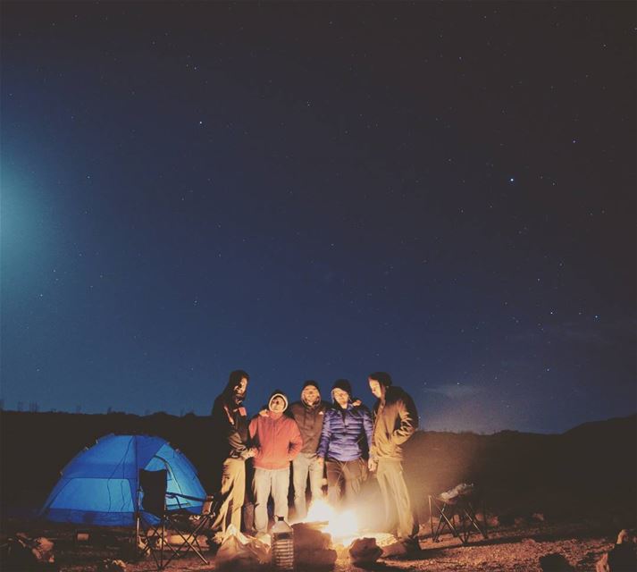  Cold air   Dark night  warm fire  bright stars  lebanon  camping  stars ...
