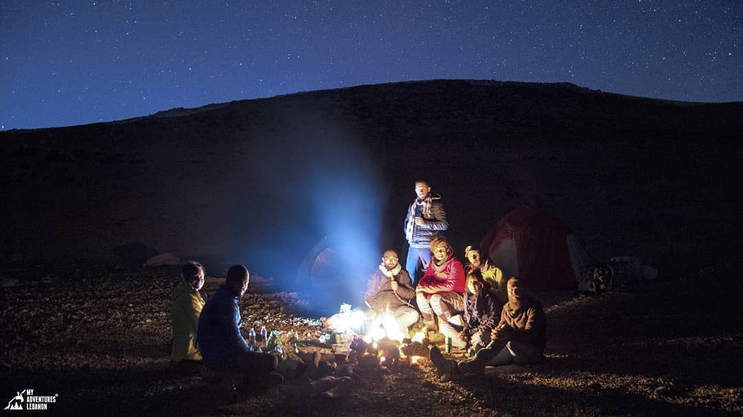Cold nights 🌙 myadventureslebanon  lebanon  camping  bonefire ...