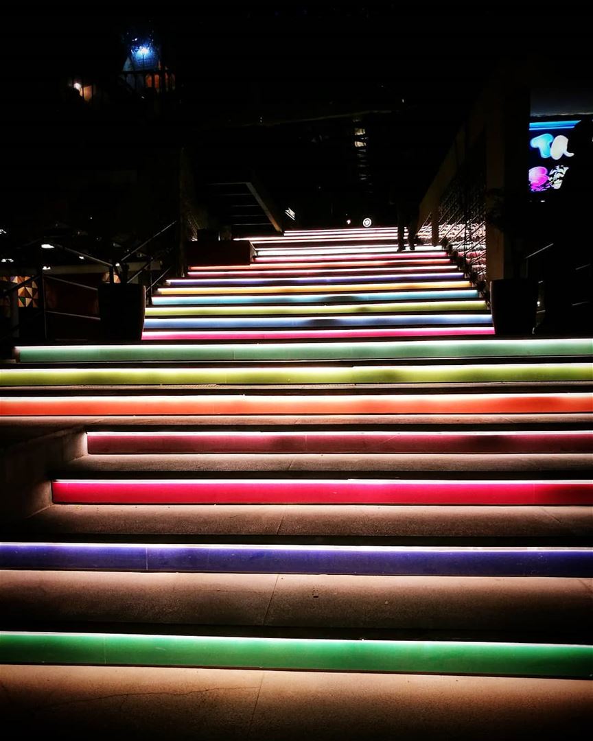  colors and  shadows ❤💙💚💛💜 stair  colorful  thevillage ... (The Village Dbayeh)