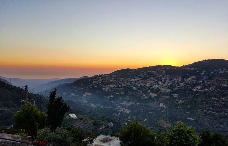 Deir el Qamar at dusk, as seen from Beiteddine 💛💛  deirelkamar ...