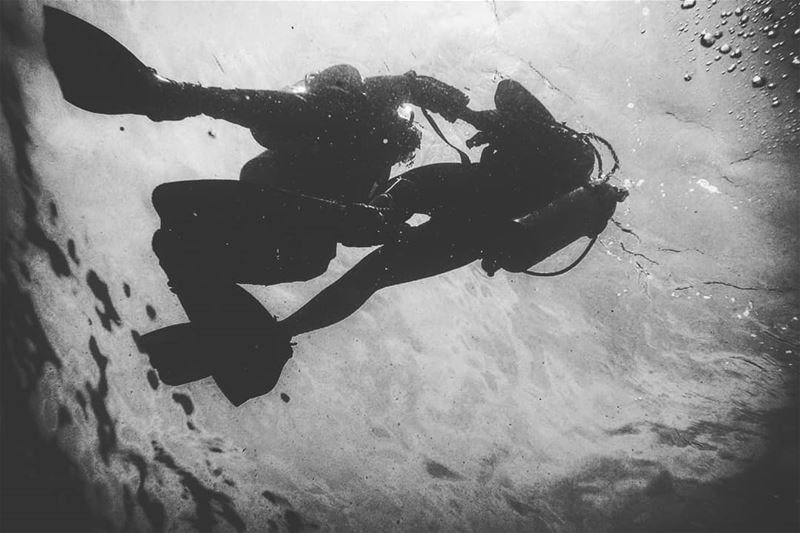 Diving couple -  ichalhoub in  Batroun north  Lebanon shooting  underwater...