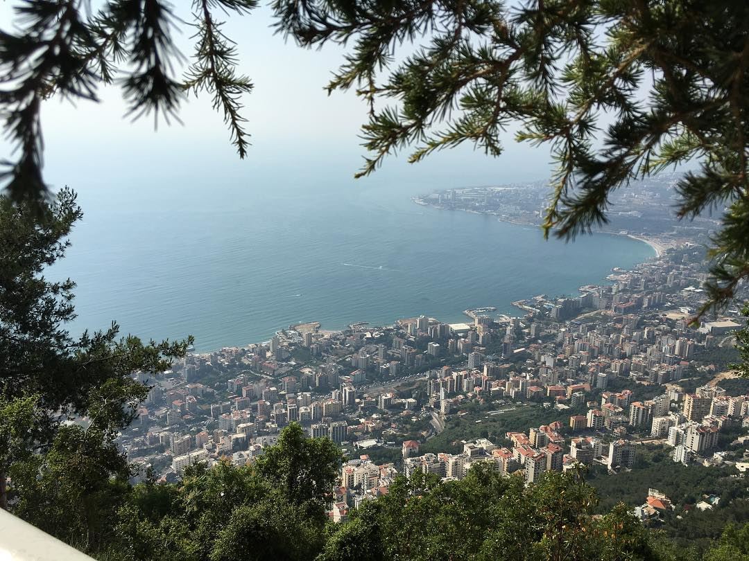 Don't just exist ,live  harissalebanon views bluesea marvelous  journey... (Our Lady of Lebanon)
